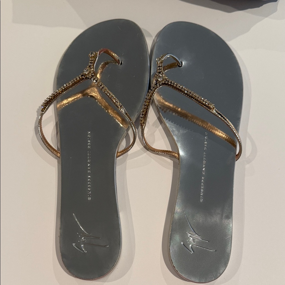 Giuseppe Zanotti Gold and Silver Sandals